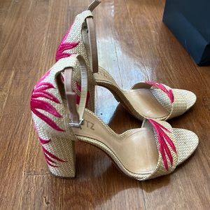 Schutz rattan embroidered heels from free people